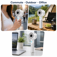 Ventilateur portable rechargeable 2026 blanc 2600 mAh, mini-ventilateur 4 vitesses USB Type C 3W sans balais, pour voiture et hôtel, autonomie 8h+, avec bouton