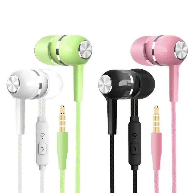 3.5mm Wired In-ear Colorful Headset Earbud with Microphone Hands Free Sport Earphone for Mobile Phone
