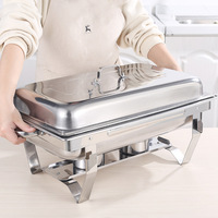 Vente en gros de chauffe-plats rectangulaires en acier inoxydable avec couvercle chauffe-plats pour buffet présentoir chauffe-plats pour traiteur