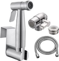 Ensemble de bidet portable en acier inoxydable pour la maison, avec robinet, tuyau de pulvérisation et raccord, pour hôtel, usage domestique, lavage des cheveux, lavabo