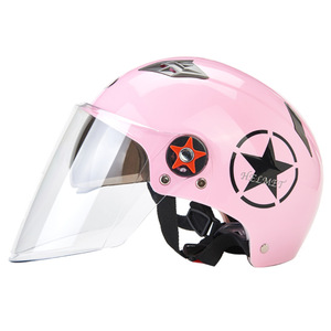 Casco Abierto para Scooter con Visera Larga Transparente, Diseño de Estrellas, Casco de Seguridad para Motocicleta Eléctrica - Product Image 6