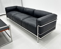 Canapé LC3 Corbusier en cuir de luxe, une place/deux places/trois places, style moderne minimaliste, pieds en acier inoxydable, salon, hôtel, appartement
