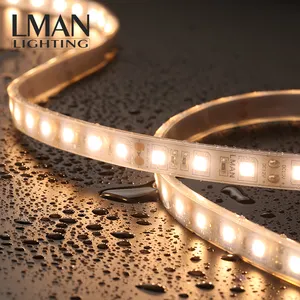 Komersial Luar Ruangan Tali Lampu Satu Baris IP68 Tahan Air 120LED/M 9.6W SMD 2835 LED Strip Lampu