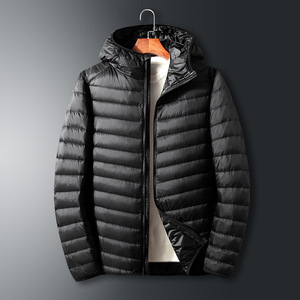 Manteau léger en plumes de canard pour hommes, imperméable, capuche en nylon, logo personnalisé, veste d'hiver bouffante à bulles, douillette pour l'extérieur - Product Image 2