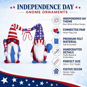 Gnomos Patrióticos <span class=keywords><strong>del</strong></span> Día de <span class=keywords><strong>la</strong></span> Independencia <span class=keywords><strong>del</strong></span> 4 de Julio, Adornos de Gnomo de Peluche con Bandera Americana para el Día de los Caídos en EE. UU., Decoración para el Hogar - Product Image 4