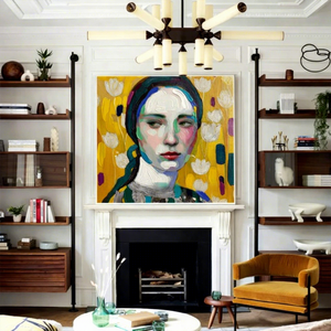 Pintura al Óleo Realista Pintada a Mano sobre Lienzo Texturizado para Decoración de Interiores de Dormitorio - Product Image 1