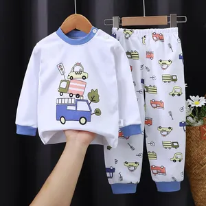 Vente en gros - Ensemble de <span class=keywords><strong>pyjama</strong></span> pour enfants, garçons et filles, en coton tricoté à manches longues, avec un motif de dessin animé mignon, pour l'automne et l'hiver - Product Image 3