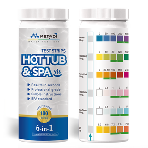 6-en-1 Kit de test d'eau de <span class=keywords><strong>spa</strong></span> de piscine précis de haute qualité bandelettes de test Offre Spéciale équipement de test de <span class=keywords><strong>chlore</strong></span> <span class=keywords><strong>choc</strong></span> calcium - Product Image 5