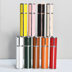 Chai xịt nước hoa mini di động <span class=keywords><strong>10ml</strong></span> có thể nạp lại, chất liệu da màu, kiểu dáng nhỏ gọn, chai thủy tinh - Product Image 2