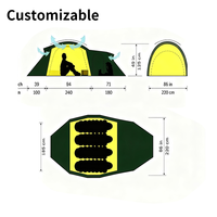 Tente tunnel gonflable légère, imperméable, monocouche, pour une personne, avec filet en aluminium, pour le camping et la randonnée estivaux