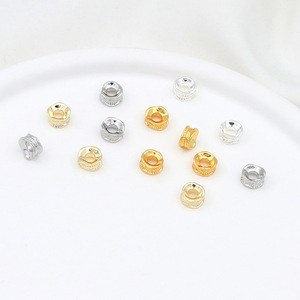 18k Gold Plated Copper Round Spacer <b>Beads</b> For Bracelet Making DIY Jewelry Accessories C21A - Product Image 1
