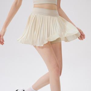 Falda pantalón plisada de yoga de cintura alta para mujer al por mayor, con pantalón corto incorporado antitransparente, ideal para tenis, pilates y ropa deportiva de golf. - Product Image 3