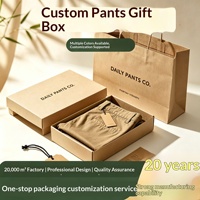 Boîtes d'emballage en carton blanc personnalisables à tenir à la main pour jeans homme/femme, pantalons décontractés/élégants, boîtes cadeaux imprimées en offset