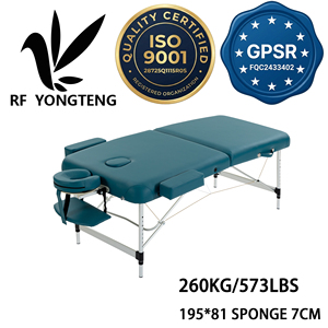 <span class=keywords><strong>Table</strong></span> <span class=keywords><strong>de</strong></span> <span class=keywords><strong>massage</strong></span> <span class=keywords><strong>pliante</strong></span> portable moderne et réglable, <span class=keywords><strong>large</strong></span>, avec 2 sections, pieds en aluminium, repose-tête et accoudoirs en cuir PU turquoise, lit <span class=keywords><strong>de</strong></span> spa - Product Image 1