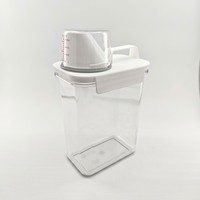 Conteneur de stockage hermétique pour aliments secs de cuisine avec tasse graduée, sans BPA, moulé par injection, couvercle à double usage à fermeture par pression