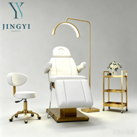 Lit de beauté électrique sur mesure pour salon, réglable, pour soins du visage et spa, fauteuil inclinable en acier inoxydable doré, 3 moteurs