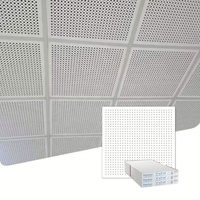 Plafond en plaque de plâtre à bord dissimulé de haute qualité, plaque de plâtre suspendue perforée acoustique à trous circulaires