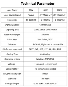 Macchina per Marcatura e Incisione Laser a Colori in Fibra Mopa su Metallo Lightburn JPT Mopa M7 da 50W 60W 100W - Product Image 3