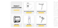 Secador de Manos Automático de Alta Calidad, 110V, Comercial, 1800W, de Alta Velocidad, Secado Rápido, con Sensor, de Acero Inoxidable, para Montar en la Pared, para Hotel y Hogar