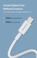 Cable de Carga Rápida Wopow WX04 20W PD Tipo-C 2.4A 1.2m Trenzado de PVC con Transmisión de Datos para iPhone, Escáner y Auriculares