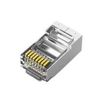 Connecteur Ethernet RJ45 modulaire blindé Cat6 FTP SFTP à contacts dorés 8P8C mâle, connecteur RJ45 traversant