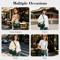 Sac bandoulière tendance vert multi-poches en polyester avec fermeture éclair et sangle réglable pour la randonnée et le travail en extérieur