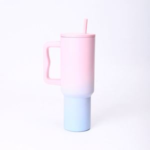 Insulated Travel Car H4.0 <b>Handle</b> <b>Tumbler</b> <b>40oz</b> Mug Lid Straw Anti-Slip ODM OEM Custom Brand - Product Image 1