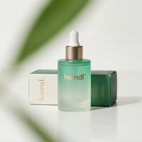 Diverses spécifications givré 15ml 20ml 30ml flacons compte-gouttes en verre de sérum d'huile capillaire liquide d'épaule plate avec boîte d'emballage