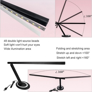 Lámpara de <span class=keywords><strong>mesa</strong></span> portátil de 48 LED, luz de escritorio <span class=keywords><strong>plegable</strong></span> para tatuaje/manicura/maquillaje, ojo negro - Product Image 4