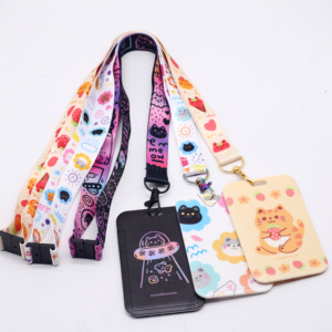 BSBHカスタムABSカードホルダー ポリエステル製ネックストラップ 可愛い柄プリント 学生証 高品質 教師用ネックストラップ - Product Image 1