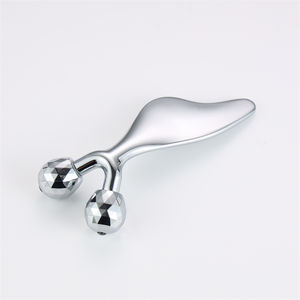 Masajeador de doble rodillo de mano de acero inoxidable coreano y tabla de raspado Facial para cara ojos manos piernas/brazos - Product Image 3