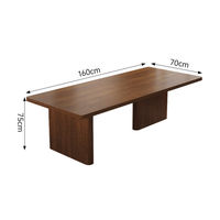Table à manger rectangulaire en noyer noir brésilien massif, style moderne du milieu du siècle, table de cuisine minimaliste moderne, bureau à domicile