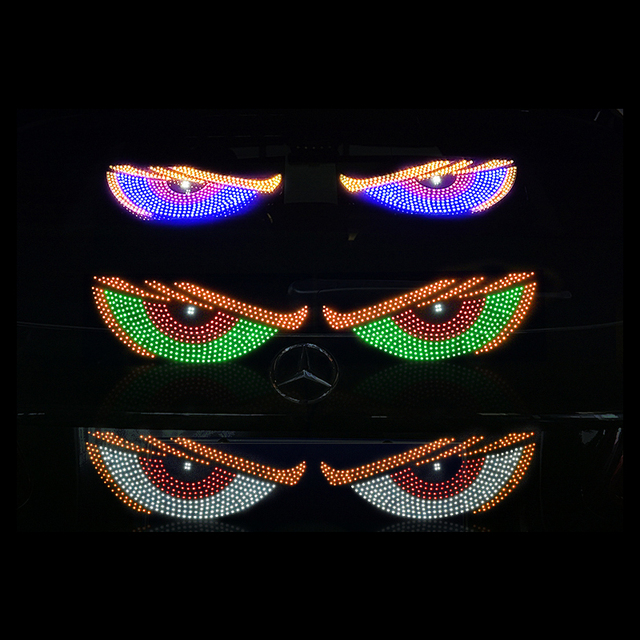New Arrival LED Devil Eyes Matrix Panels Car Window Windshield Blinking Display Screen Board for Trucks Car Light Accessories