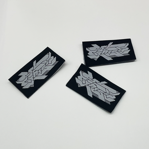 Personalizado de alta calidad prenda brocado extremo pliegue tejido cuello etiqueta Centro pliegue prenda etiqueta dobladillo etiqueta - Product Image 5