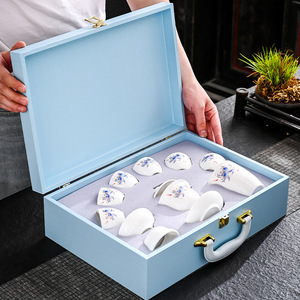 White Porcelain Kung Fu Tea Set Hand Painted Floral Design Gaiwan And Cups For Chinese Tea Ceremony Gift Set Dehua Origin - Product Image 2