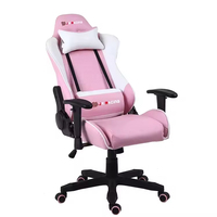 Chaise de jeu gamer rose moderne personnalisée, confortable, pour enfants, en cuir synthétique, inspirée du trompette, pour jeux sur ordinateur