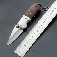 Couteau de poche pliant mini OEM F112 en acier 3Cr13 à lame drop point, manche en bois, pour EDC, camping et randonnée en extérieur, vente en gros pour petites commandes