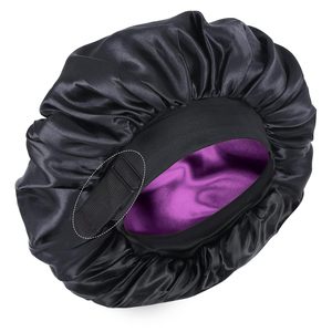 Bonnet de nuit en soie pour femme, à large bord, très extensible, élégant, pour le soin des cheveux et du visage, utilisable comme bonnet de douche ou foulard. - Product Image 1