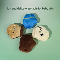 Houppette en peluche douce et moelleuse en forme de gant pour poudre libre, outil cosmétique, fabrication OEM ODM, motif personnalisé, direct usine