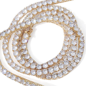 NUOYA Gioielli Hip Hop di Tendenza, Collana con Catena Cubana Placcata Oro 18K, Motivo Geometrico con Pietre Preziose Colorate per Uomo e Donna - Product Image 5
