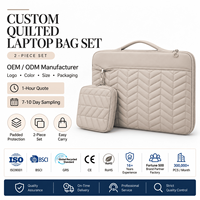 Ensemble de sacs pour ordinateur portable matelassés personnalisés, étui de transport rembourré pour ordinateur, ensemble de sacs pour ordinateur portable avec pochette d'accessoires assortie