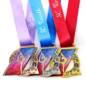 Personalizado OEM Sports Custom Metal Dance Medalhas Prêmio Esportivo Ginástica Medalha De Patinação Artística Com Cordão