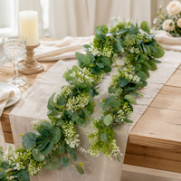 Guirlande artificielle de glycine et de lierre, fausse verdure pour Noël, mariage, décoration intérieure, rotin suspendu, vente en gros
