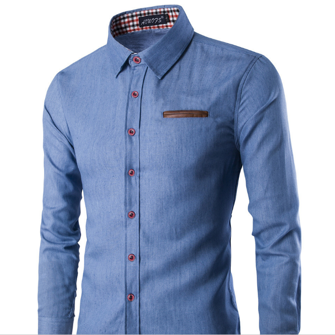 Turn down Collar Denim Oxford Jean