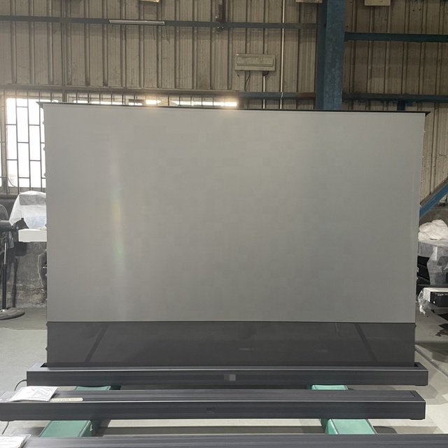 110 120 Inch UST ALR Projection Screen Motorized Floor Rising CBSP Pet Crystal ALR Projector Screen for Short Throw Projector