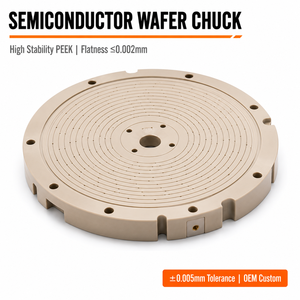 Placa de Succión al Vacío para Obleas de Semiconductores PEEK, Mecanizada por CNC, Fabricación OEM - Product Image 1