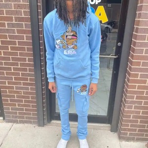 ผู้ผลิตชุดวอร์ม ราคาถูก ชุดออกกำลังกายแบบยูนิเซ็กซ์ ผ้าโพลีเอสเตอร์/คอตตอน 100% ชุดลำลองสำหรับผู้ชาย เสื้อผ้าแฟชั่น ชุดฮู้ดดี้ - Product Image 1