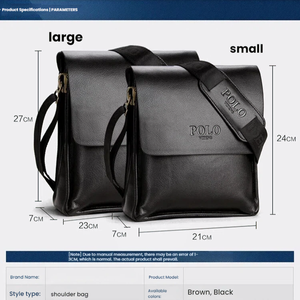 Sac messager en cuir PU de grande taille tendance, imperméable, de haute qualité, sac bandoulière personnalisé, vintage, de luxe, de marque - Product Image 2
