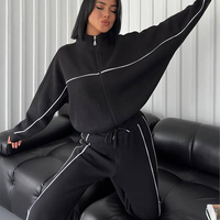 Mode européenne américaine respirant grande taille ensemble de sport femmes col rond Cardigan pull dentelle rayé décontracté Jogging vêtements