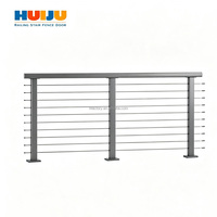 Poteau de garde-corps en acier inoxydable HJ pour terrasse, escalier, balcon, finition de surface pour système de garde-corps à câbles, kit de poteaux complet